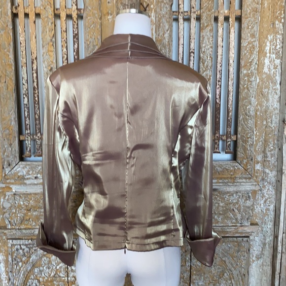 CACHET FAUX WRAP EVENING BLOUSE 14 METALLIC - Picture 3 of 7